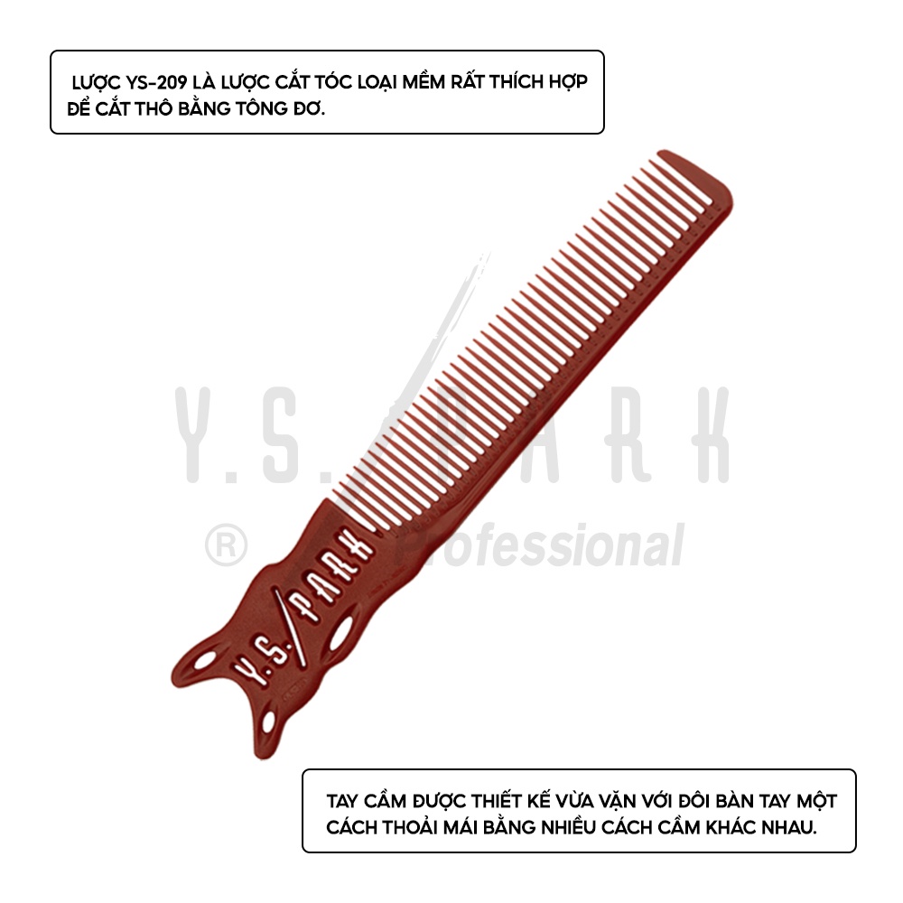 Lược kê tông cắt tóc chịu nhiệt YS PARK baber cao cấp nhập khẩu Nhật Bản chính hãng YS209