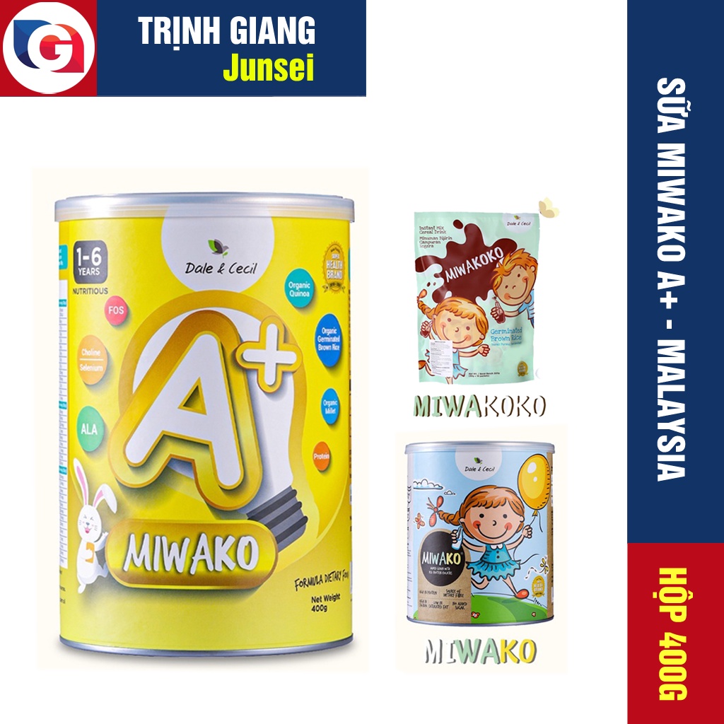 Sữa thực vật hữu cơ - Miwako A+ - Nhập khẩu Malaysia - Cho trẻ dị ứng, tăng động, giảm chú ý, tự kỷ…