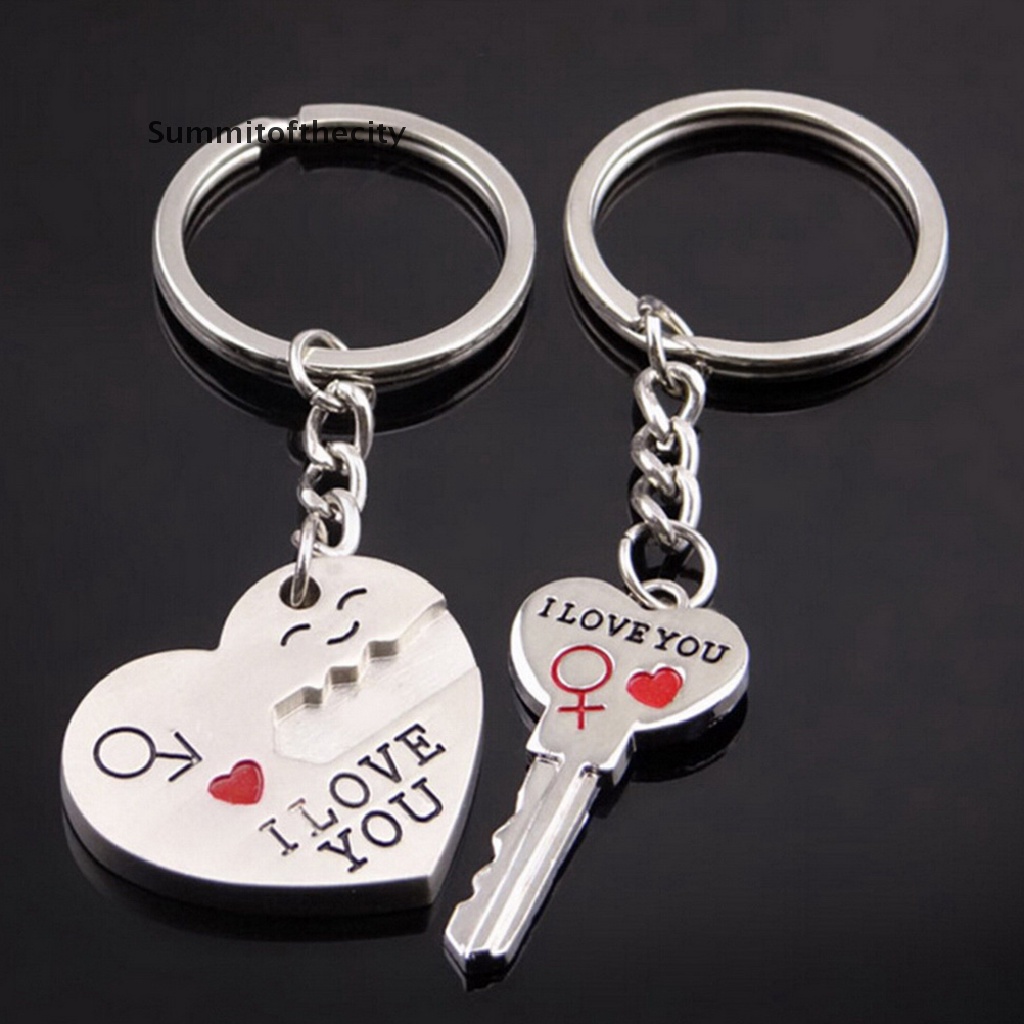 Set 2 Móc Khóa Hình Trái Tim Thời Trang Lãng Mạn
