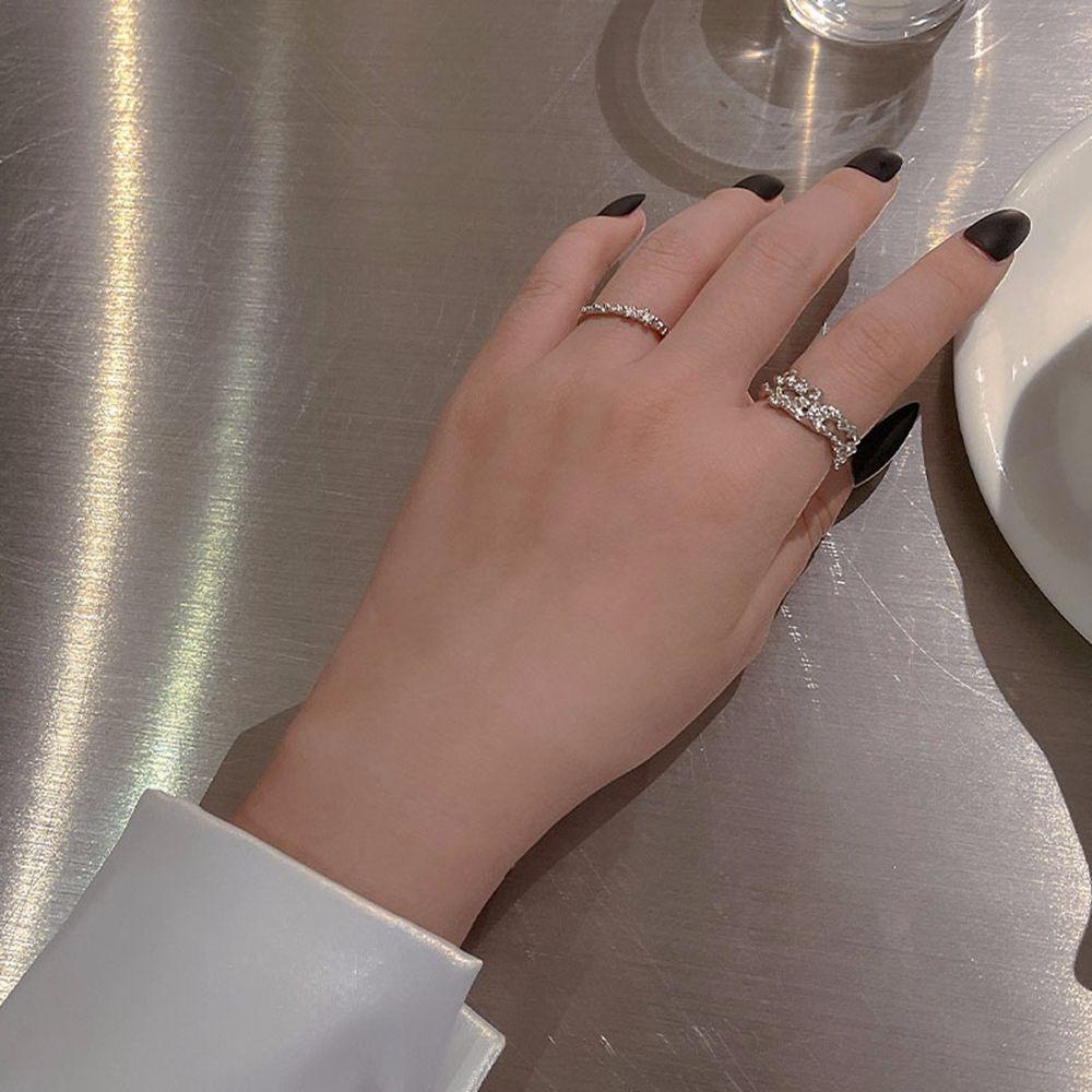 Nhẫn Thiết Kế Bất Đối Xứng Đơn Giản Phong Cách Punk Hàn Quốc Thời Trang Cho Nữ