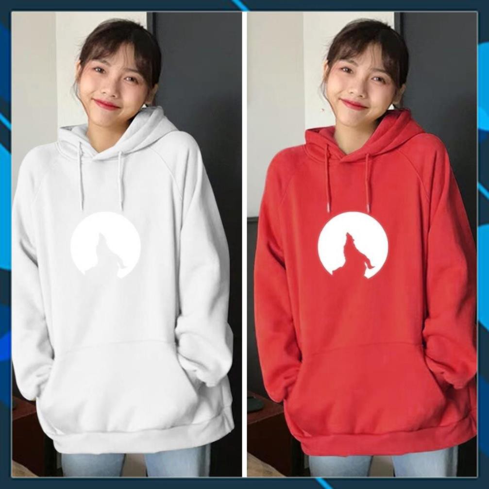 HÀNG ĐẸP- Áo khoác hoodie phản quang - Áo nỉ Sói Hú dày 2 lớp êm ái, Freesize Unisex cho nam và nữ - KN30