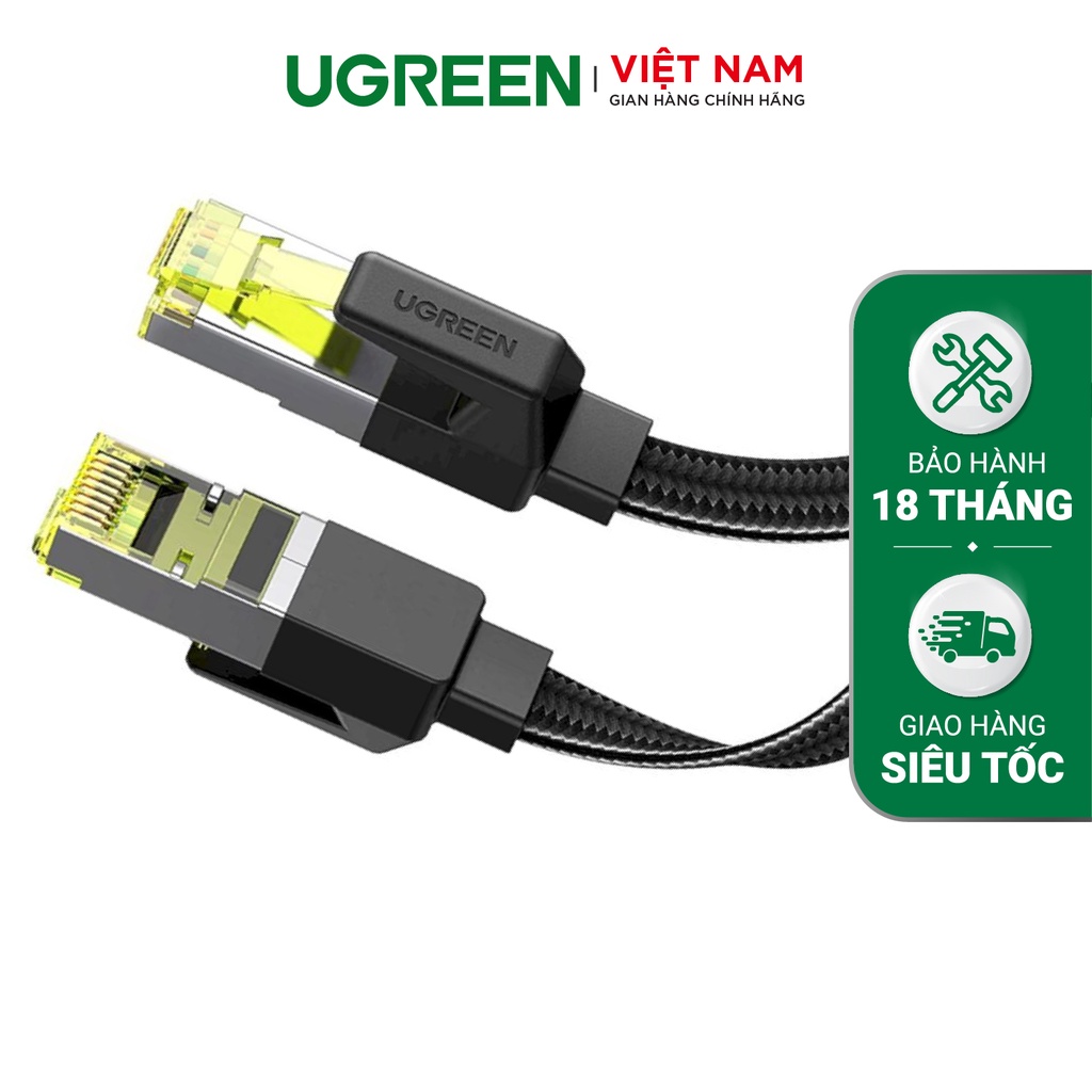 Cáp mạng Cat7 dây bện dạng dẹt tốc độ cao 10Gbps UGREEN NW189