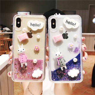 Ốp điện thoại phối nhũ chảy đẹp mắt cho iPhone 11 Pro Max 5 5s XR 6 Plus 6s Plus 7 Plus 8 Plus