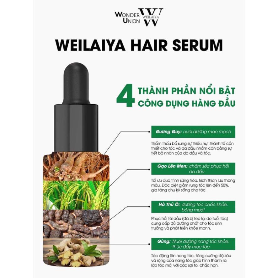 Kích Thích Mọc Tóc Nhanh với Huyết Thanh Serum Mọc Tóc Weilaiya, Cam Kết Hiệu Quả Sau 12 Tuần. Dùng Thử Combo 2 Lọ