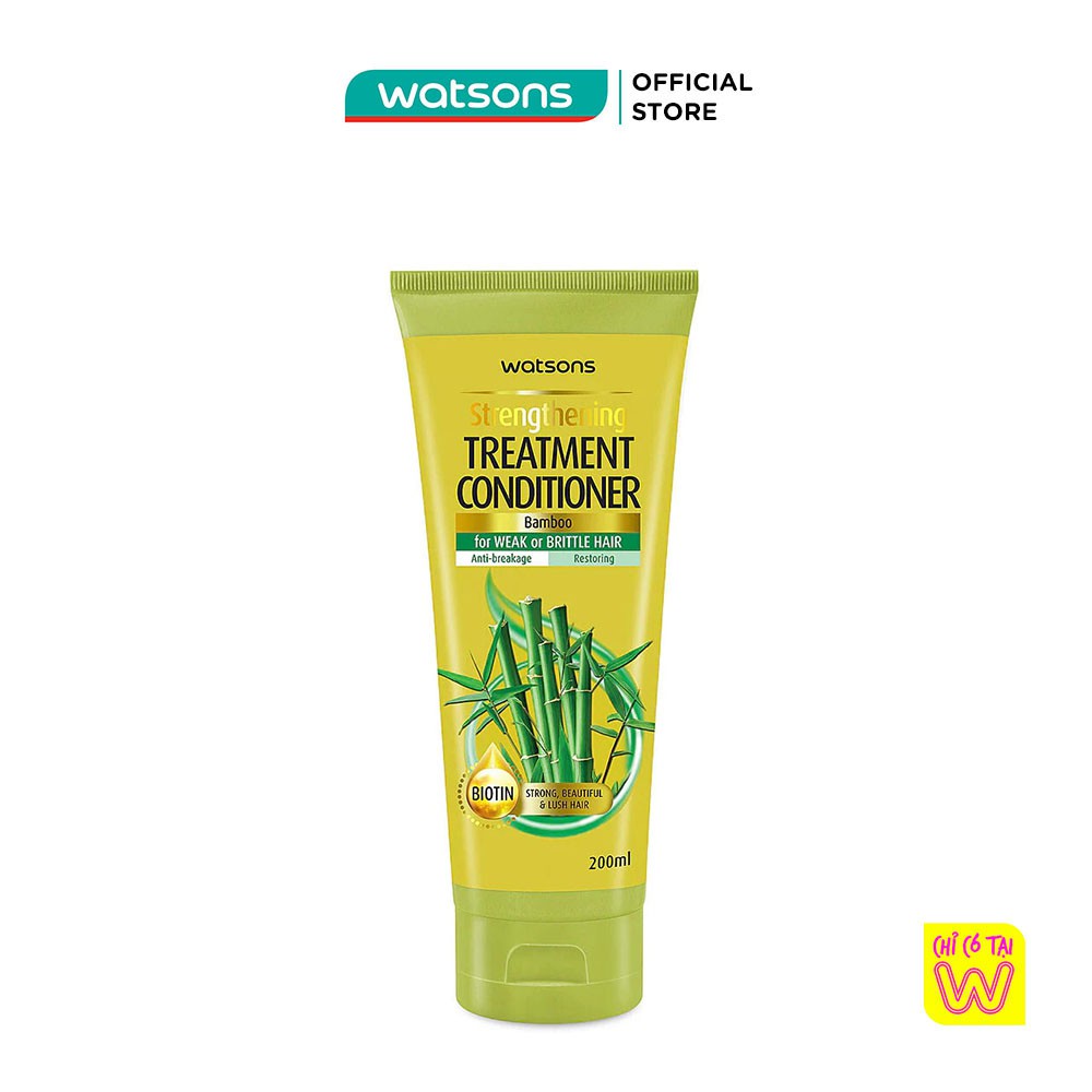 Dầu Xả Watsons Strengthening Bamboo Chiết Xuất Từ Tinh Chất Tre Giúp Mái Tóc Thẳng Mượt 200ml