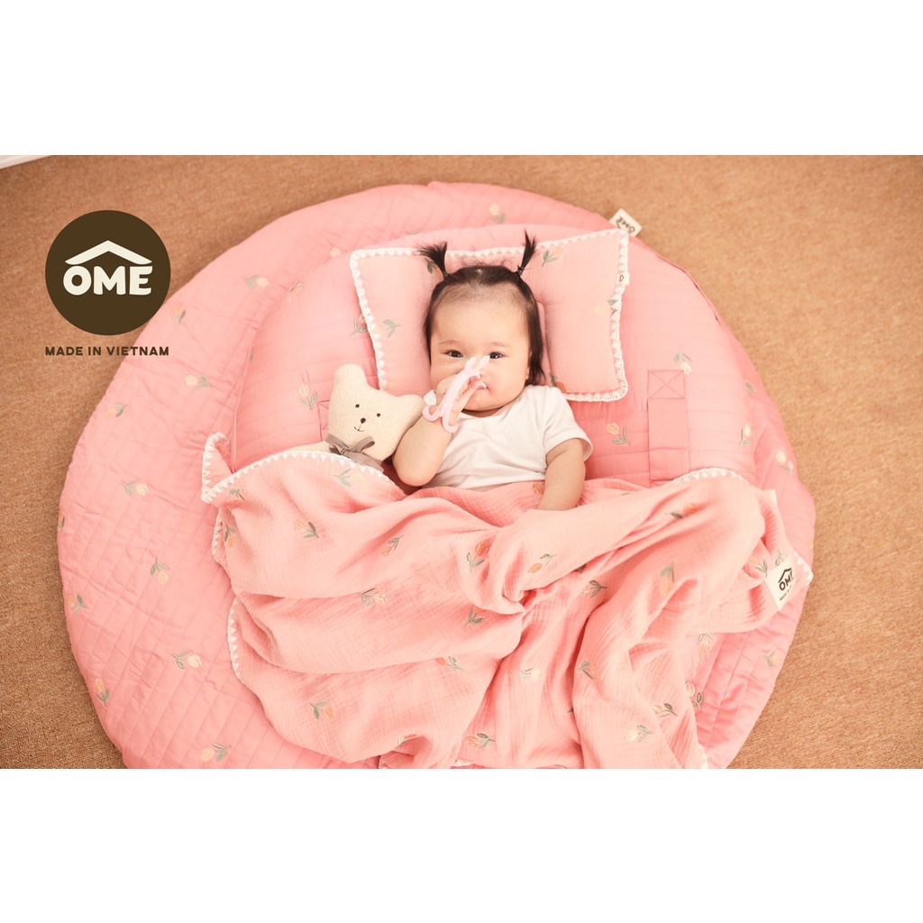 THẢM TRÒN OME SIÊU HOT Thảm nằm cho bé sơ sinh KT 105X105CM