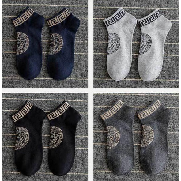 Set 5 đôi tất Cotton in chữ Versace