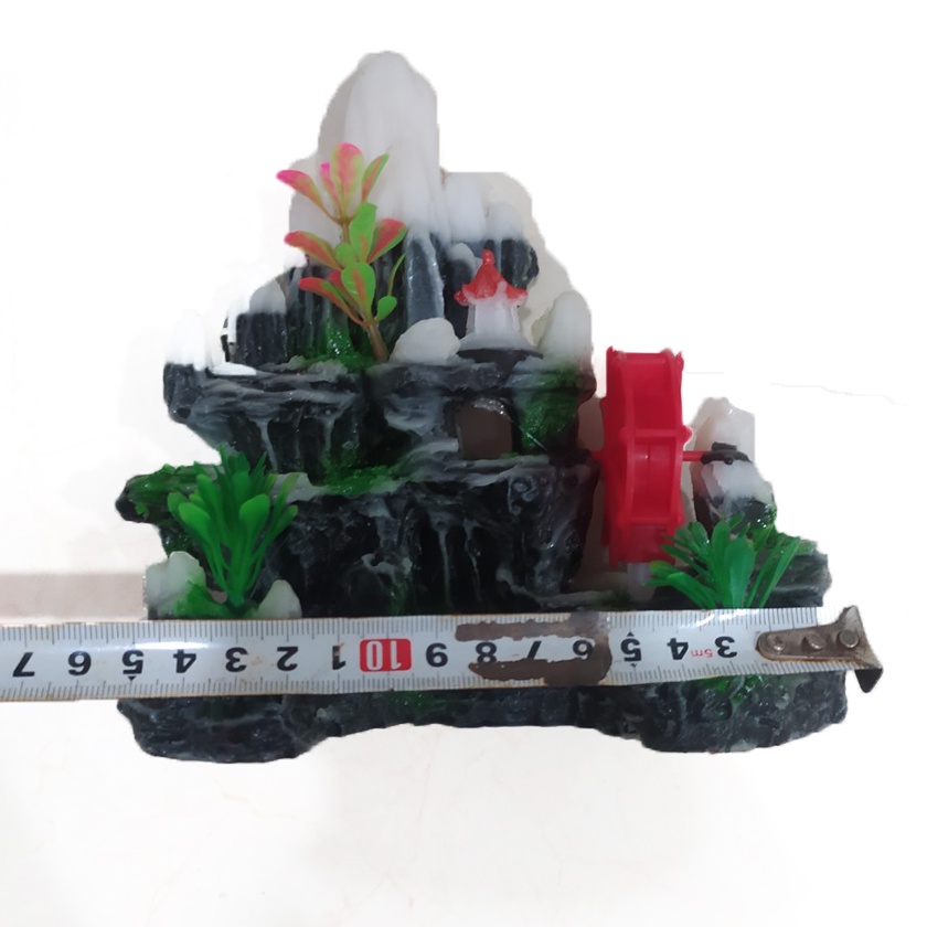 Hòn non bộ đỉnh trắng trùng điệp 15 x 16 cm cho bể cá cảnh gia đình, bể tiểu cảnh phong thủy gia đình bạn
