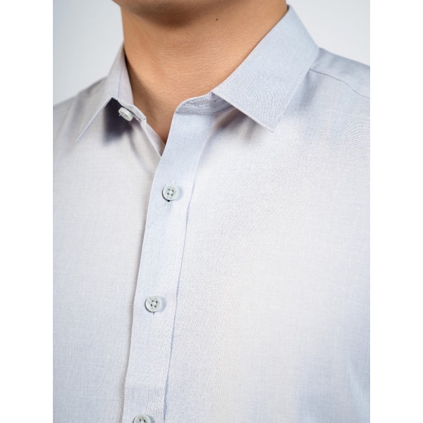 Áo Sơ Mi Nam Tay Dài Owen AS22727DT Màu Xám Nhạt Dáng Slim Fit Chất Liệu Vải Cafe Cao Cấp