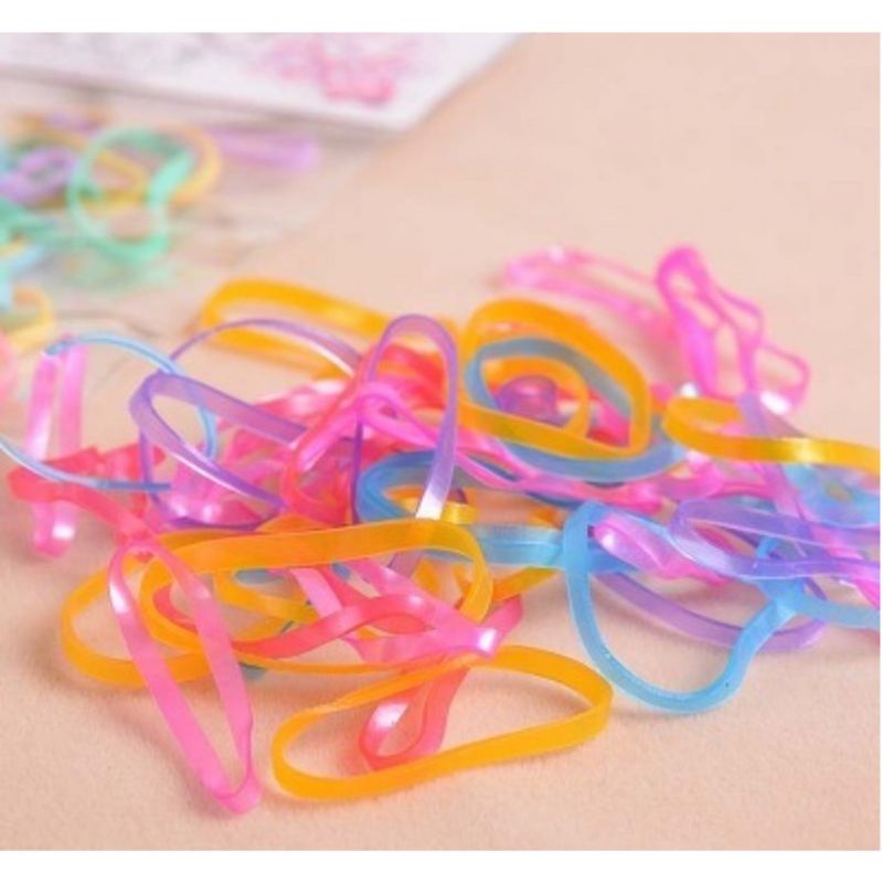 1 Gói Thun Cột Tóc -Thun Dai, Bền, Xinh Xắn Dùng Cho Mọi Lứa Tuổi. 1 Gói Khoảng 220 ~250 Dây Thun Cột Tóc