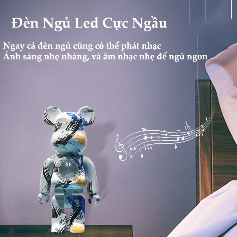 Loa Gấu Có Đèn Để Bàn Trang Trí HOLOCOM HG05 Led RGB Kết Nối Bluetooth - Âm Bass Mạnh Mẽ Để Nghe Nhạc Để Bàn Cực Đẹp