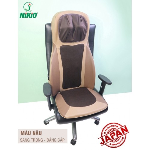 Ghế massage lưng, cổ, mông xoa bóp day ấn rung, nhiệt hồng ngoại Nikio NK-180 - Màu đỏ