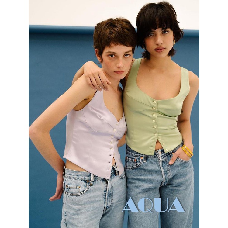 Áo Croptop Sát Nách Màu Trơn Thời Trang Cho Nữ