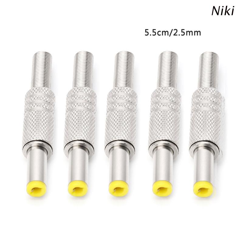 Set 5 đầu nối dây điện DC 5.5x2.5mm bằng kim loại