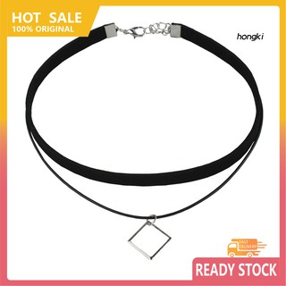 Vòng cổ choker hai lớp mặt hình thoi thời trang cho nữ