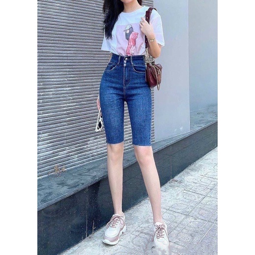 (Size26-30) Quần jean ngố nữ co giãn chất liệu jean cotton cực đẹp không phai màu AnNgo - AT202