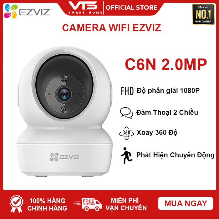 Camera Wifi EZVIZ C6N 2MP 1080P Xoay 360 Độ, CS-C6N Đàm Thoại 2 Chiều - Phát Hiện Chuyển Động - C6N 2.0 - VTS