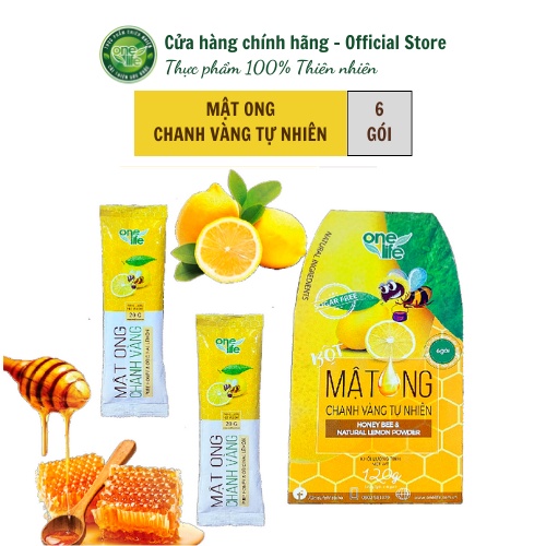 [Mua nhiều giảm giá] Hộp 6 gói Bột Mật Ong Chanh Vàng ONELIFE hòa tan uống liền nguyên chất, giảm cân, không đường