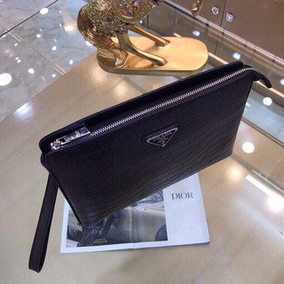 Clutch cầm tay da thật Prada cho nam