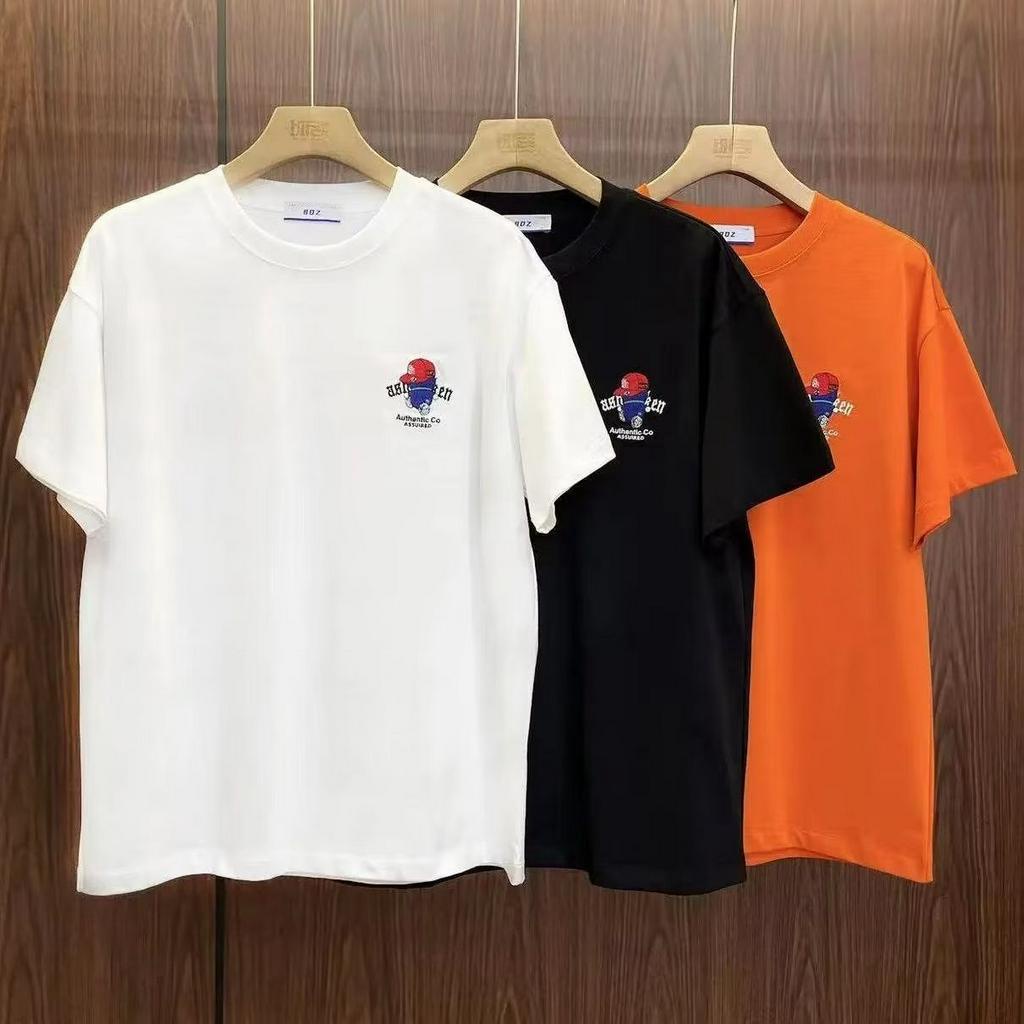 Áo Thun Mùa Hè Dáng Rộng Tay Ngắn Cổ Tròn In Chữ Có 3 Màu Có Size Lớn M-5XL Dành Cho Nam Giới