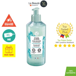 Yves Rocher Le Gel Nettoyant Ultra-Fraîcheur Pure Algue - Gel Rửa Mặt Tẩy Trang Chiết Xuất Tảo Biển Tươi 390ml