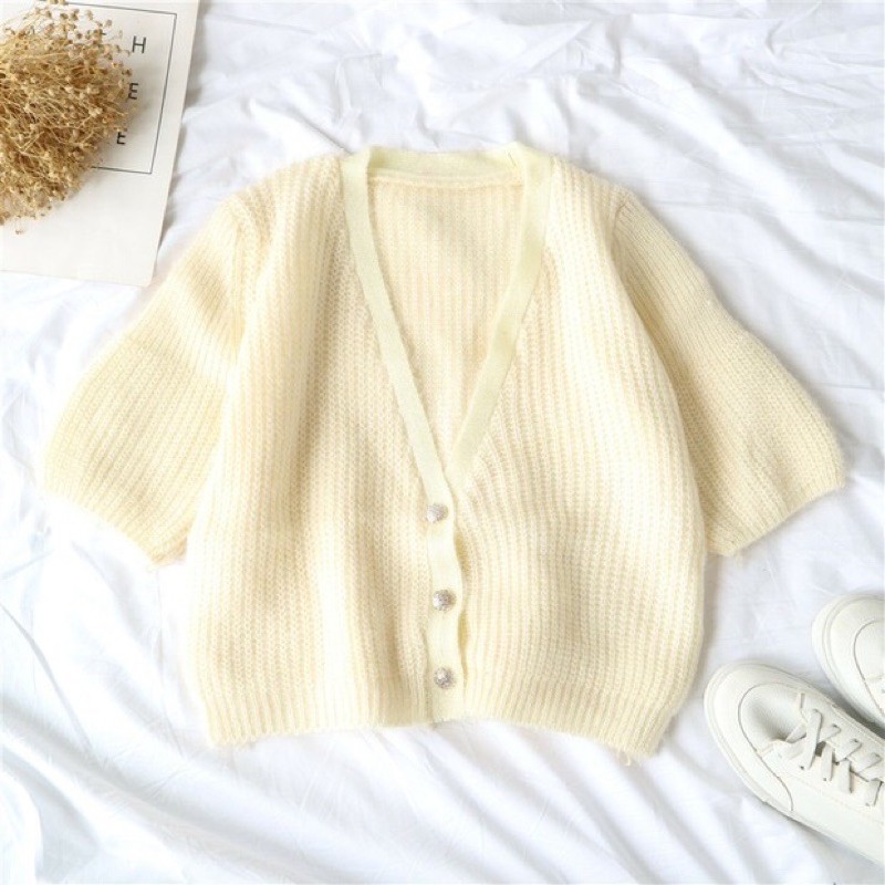 [SẴN] Áo cardigan dáng ngắn nữ, áo khoác len tay lỡ, croptop len cực xinh dễ mix đồ | BigBuy360 - bigbuy360.vn