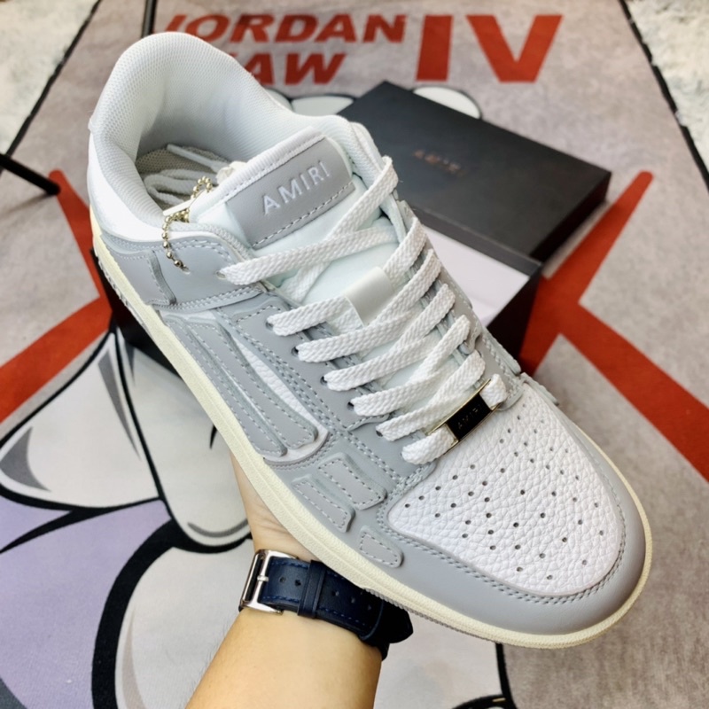 Giày thể thao sneaker cổ thấp Amiri Skel Top Grey White Hàng SC