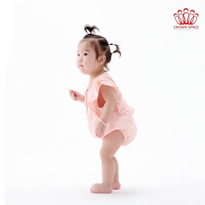 Đồ Bộ Sơ Sinh Bé Gái Chính Hãng CrownSpace Họa Tiết Hoa Nhí CKGS2911305 - Thoáng Mát,Thấm Hút Mồ Hôi- Size 1 đến 7