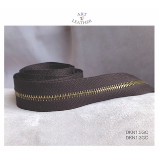 Dây khóa kéo 1 chiều size 5 nâu +răng màu đồng DKN1.5GC