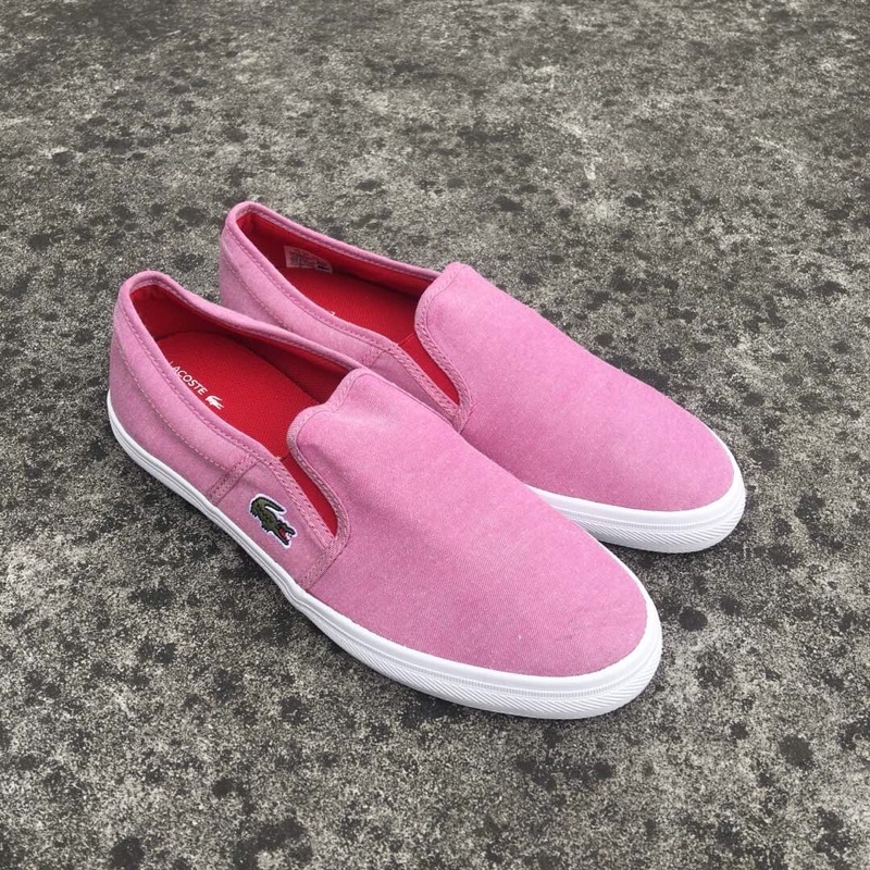 giày lười vải nam đế cao su nhẹ dẻo logo thêu hoạ tiết nhỏ lacoste sang chảnh