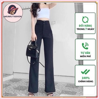 Quần tây ống loe lưng cao dáng dài sang chảnh, Quần ống loe cạp cao 2 cúc