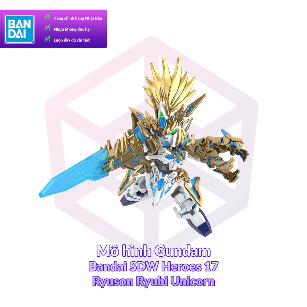 Mô hình Gundam Bandai SDW Heroes 17 Ryuson Ryubi Unicorn Gundam SD Gundam World Heroes