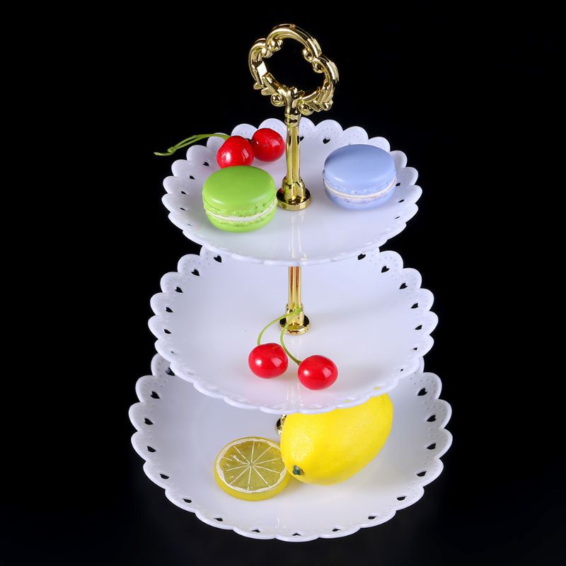 Set khay trưng bày bánh trái cây tiệc tùng 3 tầng