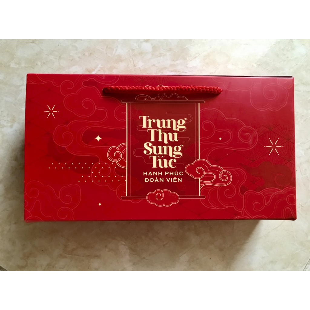 Túi hộp đựng 2 bánh trung thu 125-250g mẫu Lân Đỏ