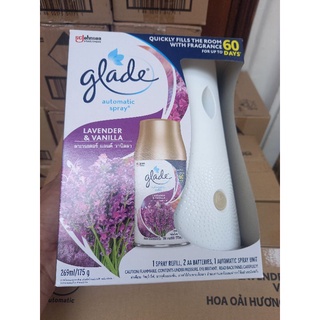 Máy Xịt Thơm Phòng Tự Động GLADE Hương Lavender 3in1