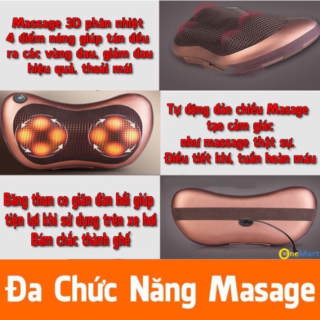 Gối Massage Vai Gáy 8 Bi Hồng Ngoại Công Nghệ Nhật Bản Cao Cấp