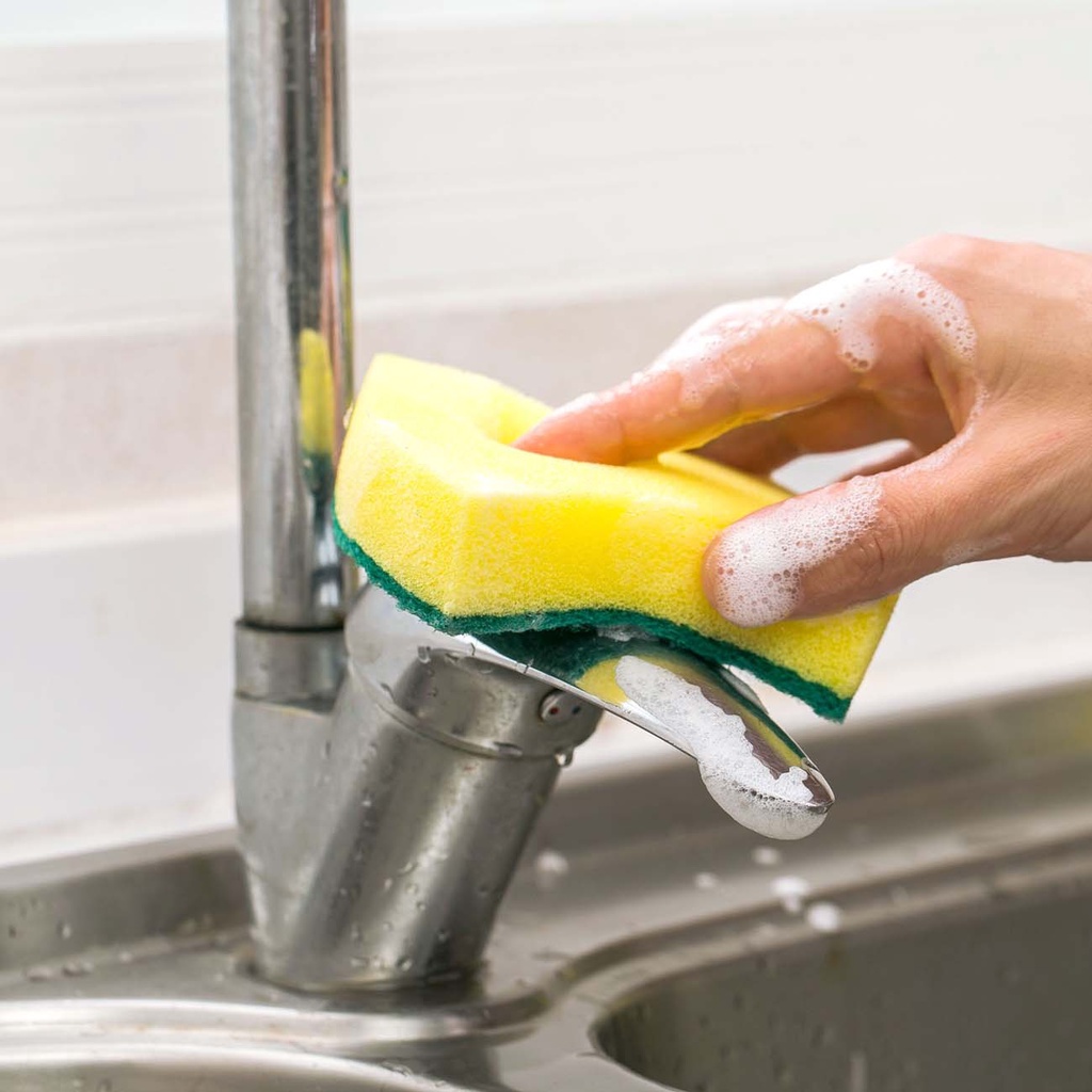 Set 6 miếng bọt biển Shepherd cotton bột gỗ nhẹ làm sạch dầu mỡ rửa chén tiện dụng cho nhà bếp