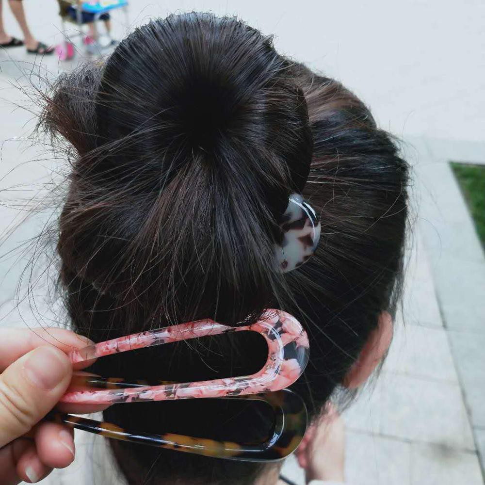 Trâm Cài Tóc Chữ U Họa Tiết Da Báo Thời Trang Cho Nữ