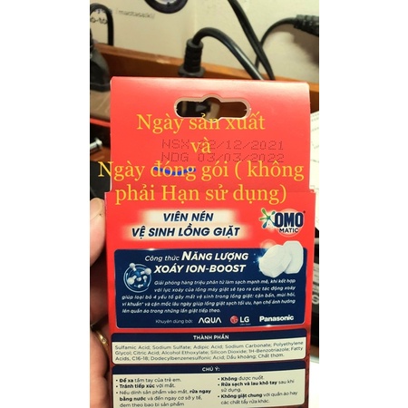 Hộp 4 Viên Nén Vệ Sinh Lồng Giặt OMO Matic 80gr