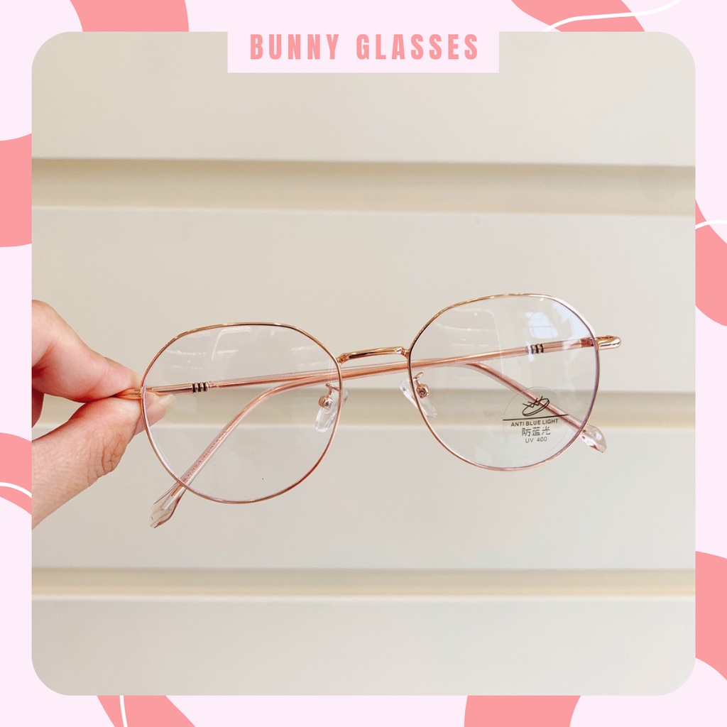 Gọng kính cận tròn kim loại phụ kiện thời trang nữ Bunny kl6373 nhiều màu