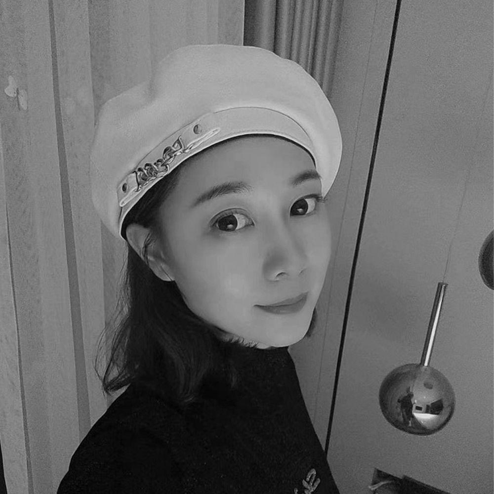 TWINKLE Mũ Beret Da PU Màu Trơn Phong Cách Anh Quốc