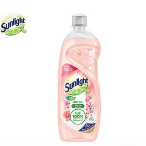 Nước Rửa Chén Sunlight Mềm Dịu Hương Bưởi Tây &amp; Hoa Anh Đào Chai 750gr