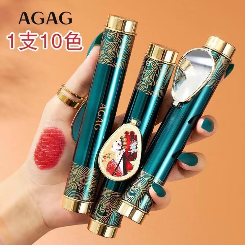 son AGAG 2 đầu son 10 màu son kèm gương | BigBuy360 - bigbuy360.vn