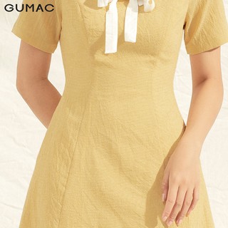 Đầm phối lá cổ trắng DA1132 GUMAC