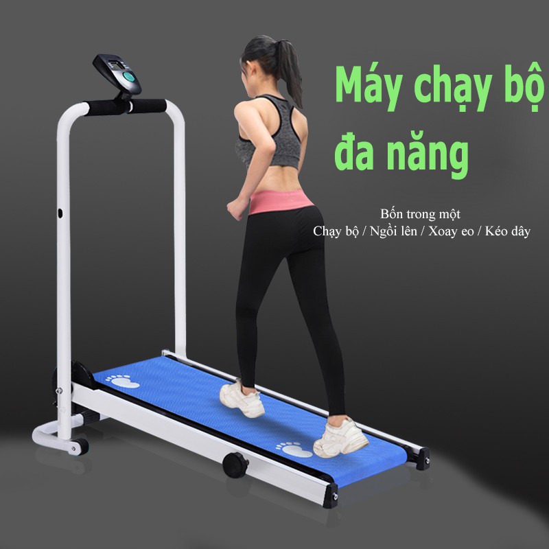 Máy chạy bộ gia đình loại nhỏ máy chạy bộ đa chức năng, Máy chạy chống xóc êm, yên tĩnh, Thiết bị chạy bộ tập GYM SP37BL