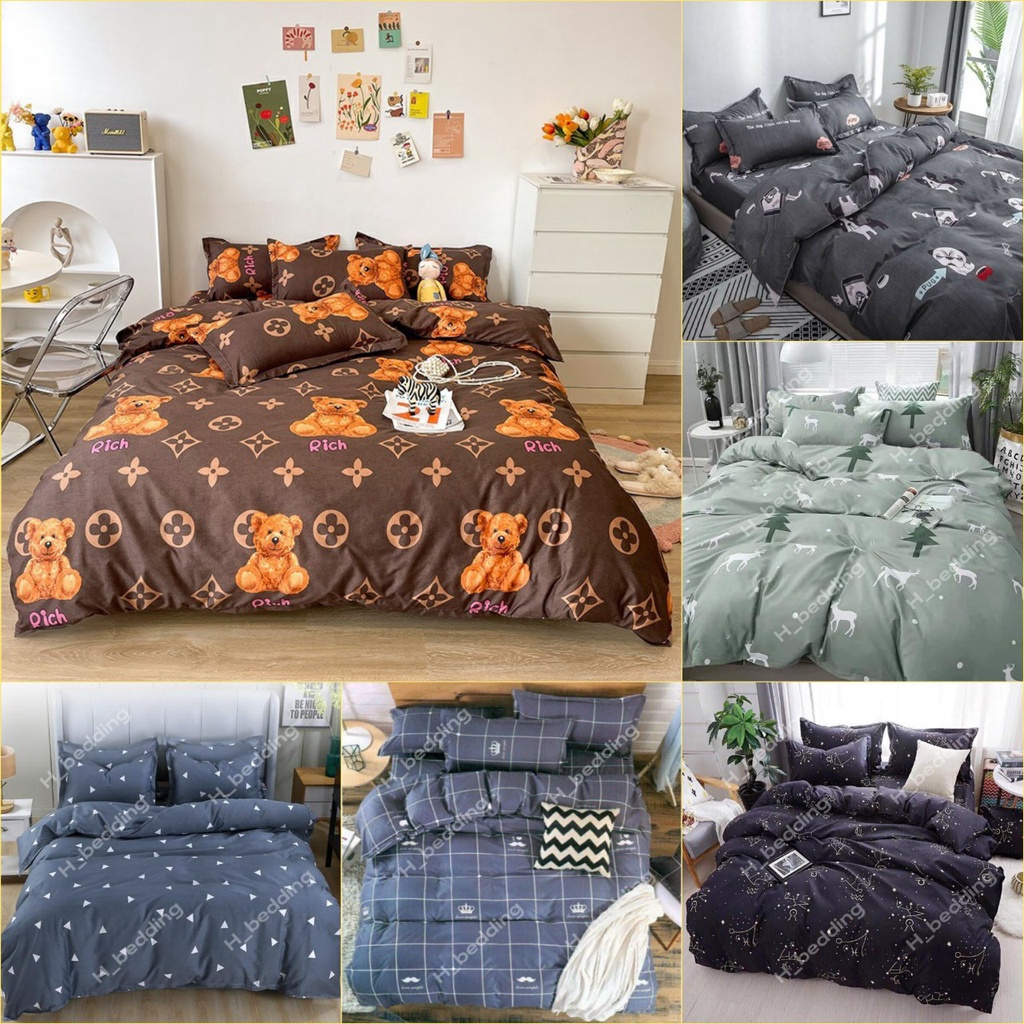 Bộ vỏ chăn ga gối cotton poly 1m6,1m8,bộ drap giường đẹp,vỏ chăn,mền lồng được ruột