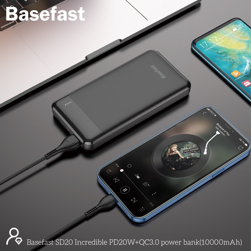 Sạc dự phòng 20000mAh sạc nhanh 20W Basefast - Pin chống cháy nổ , bảo hành 12 tháng