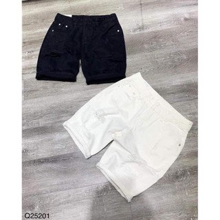 Quần ngố rách 2 màu trắng đen - thời trang nam✔️