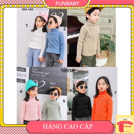 Áo len cao cổ cho bé trai và bé gái 2-7 tuổi, Áo len tăm cổ lọ trẻ em phong cách Hàn Quốc đanh sợi không bai xù