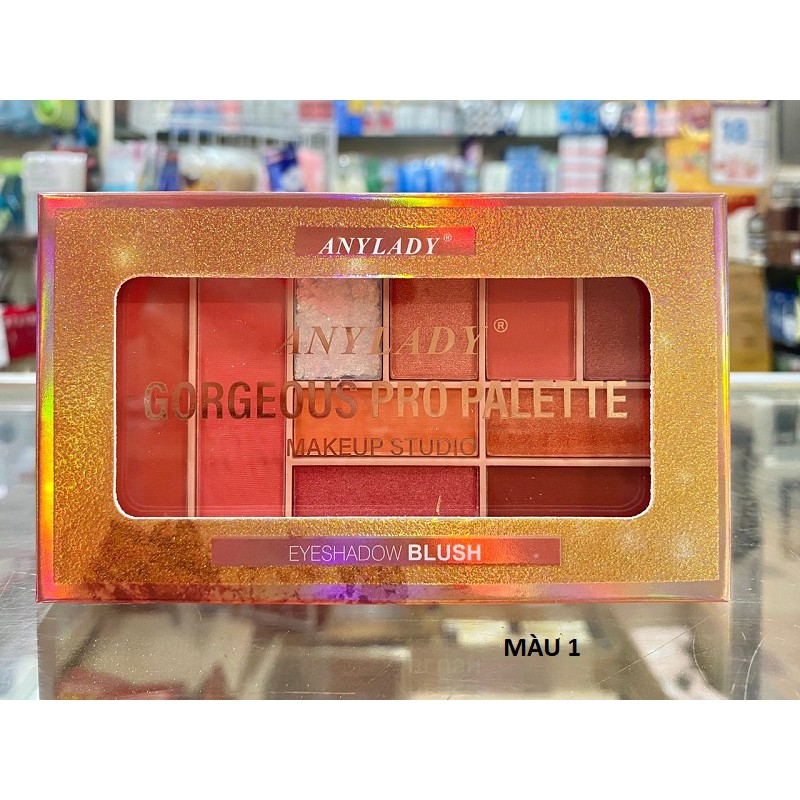 Phấn mắt nhũ lì tông cam đào 8 ô + 2 ô má hồng ANY LADY LOVE PEACH PRO PALLETTE 792 | BigBuy360 - bigbuy360.vn